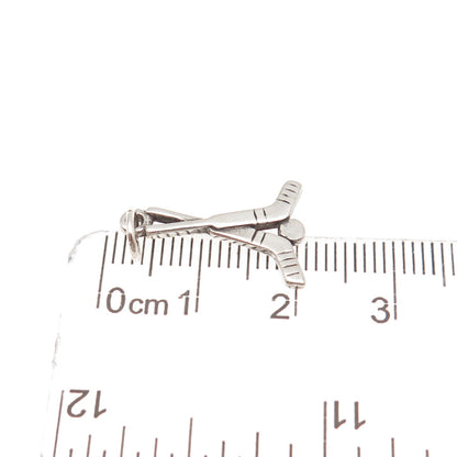 Sunwest 925 Sterling Silver Vintage Crossed Hockey Sticks Mini Charm Pendant