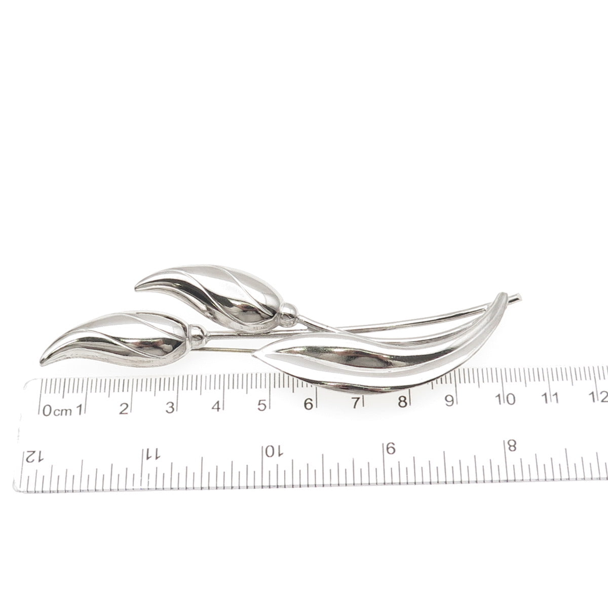 Goldman Kolber & Old Crest 925 Sterling Silver Vintage Lily Flower Pin Brooch