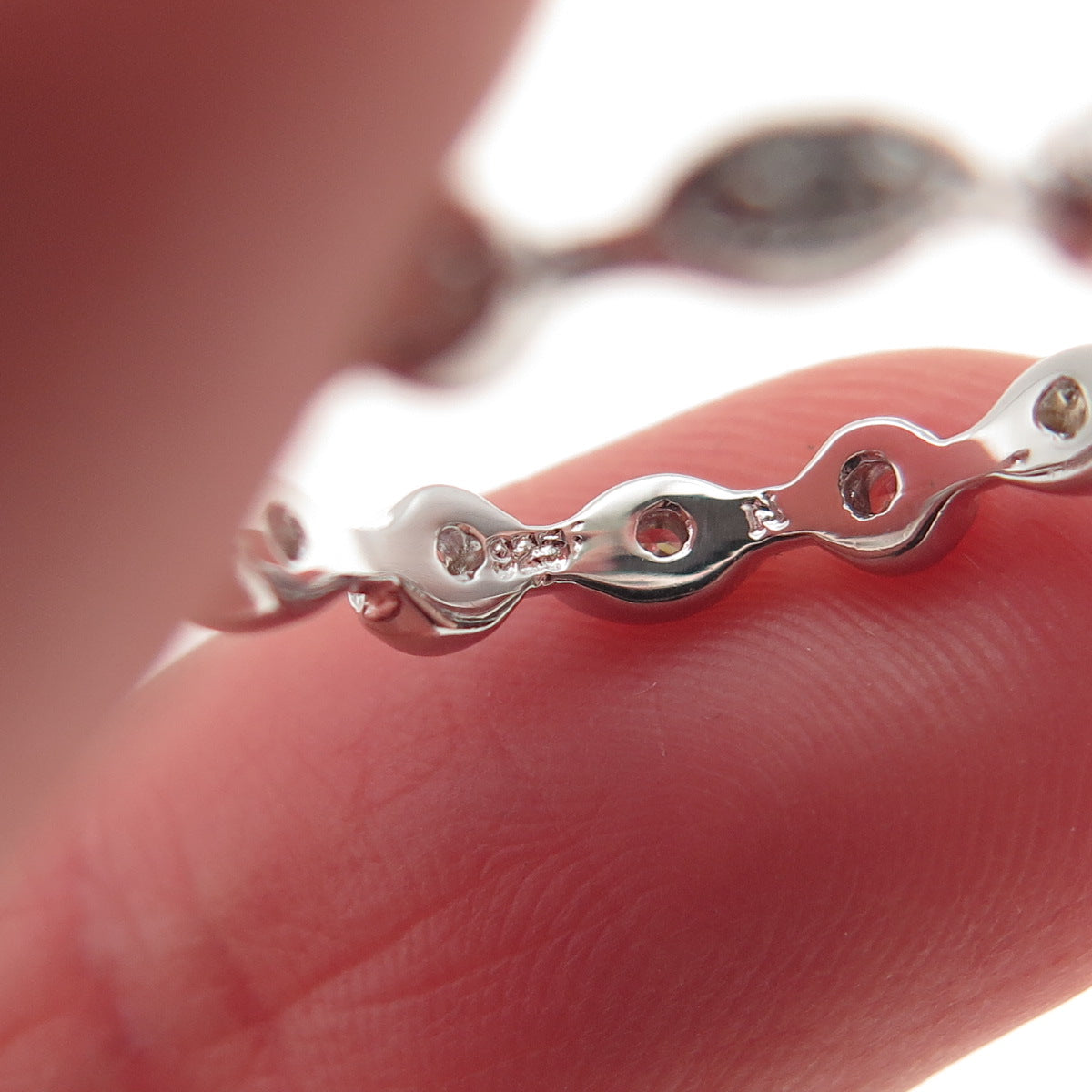 925 Sterling Silver Round-Cut C Z Eternity Band Ring Size 6.25
