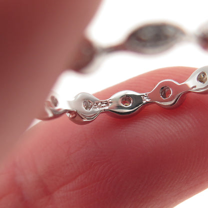 925 Sterling Silver Round-Cut C Z Eternity Band Ring Size 6.25