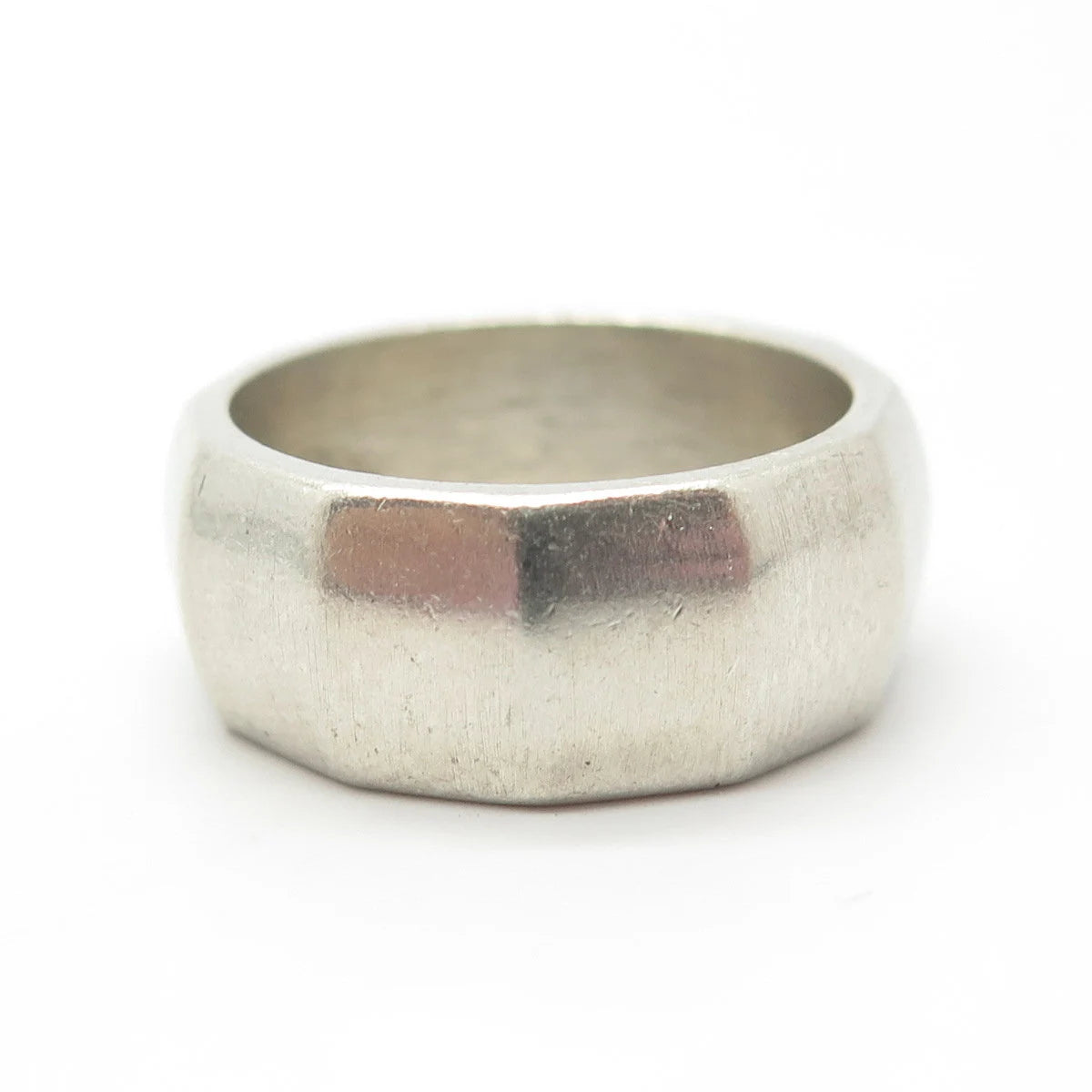 925 Sterling Silver Vintage Modernist Band Ring Size 7.75