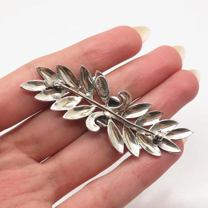 925 Sterling Silver Vintage Danecraft Leaf Branch Pin Brooch