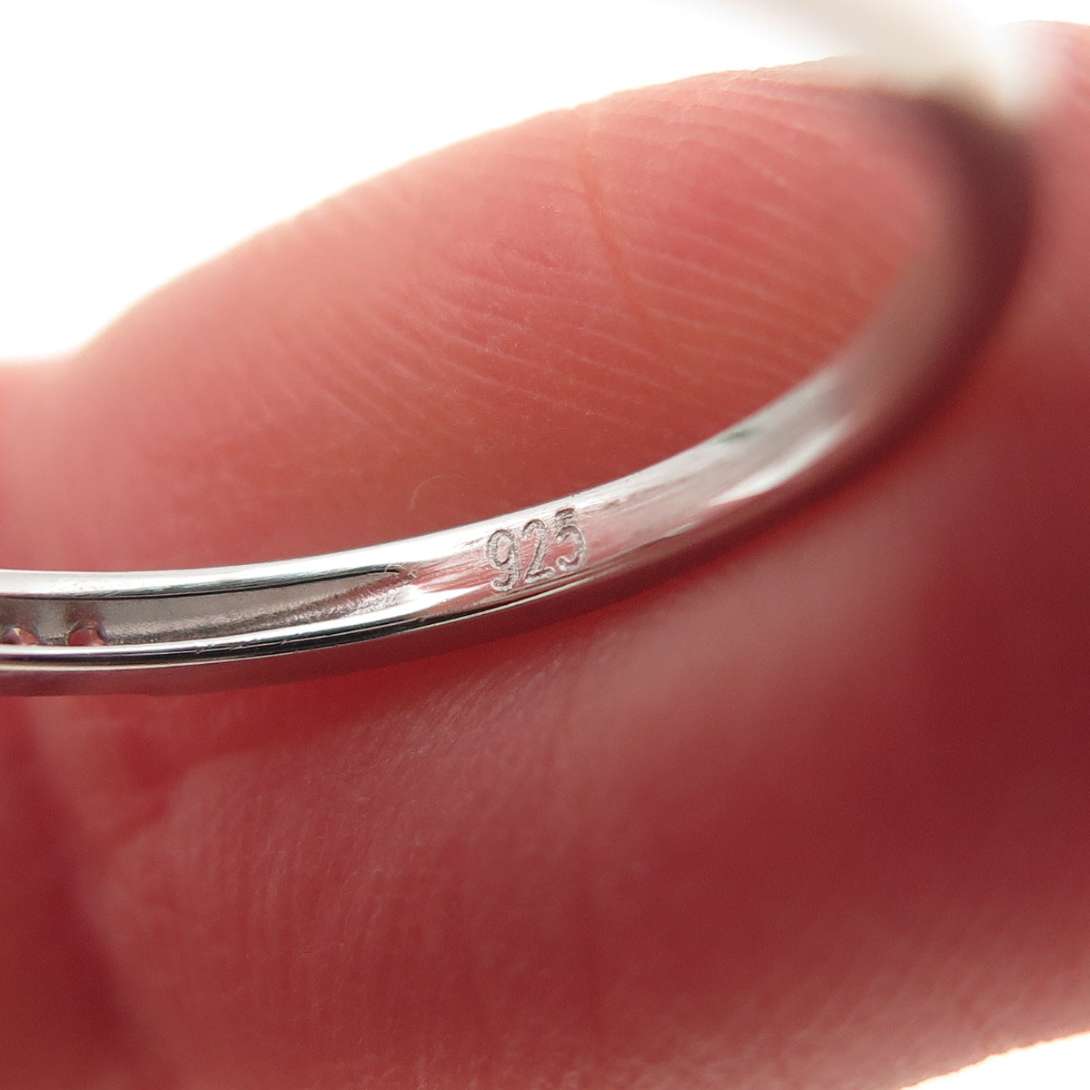 925 Sterling Silver Round-Cut C Z Heart Ring Size 7