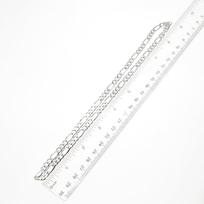 925 Sterling Silver Vintage Italy Figaro Chain Necklace 18"
