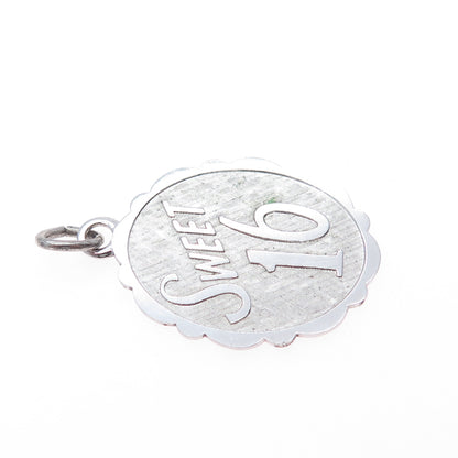 LAMODE 925 Sterling Silver Vintage Sweet 16 Charm Pendant