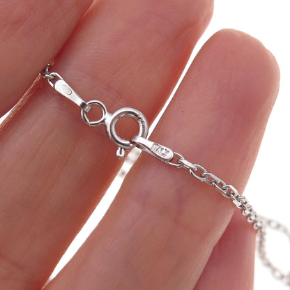 925 Sterling Silver Vintage Italy Cable Chain Necklace 16"