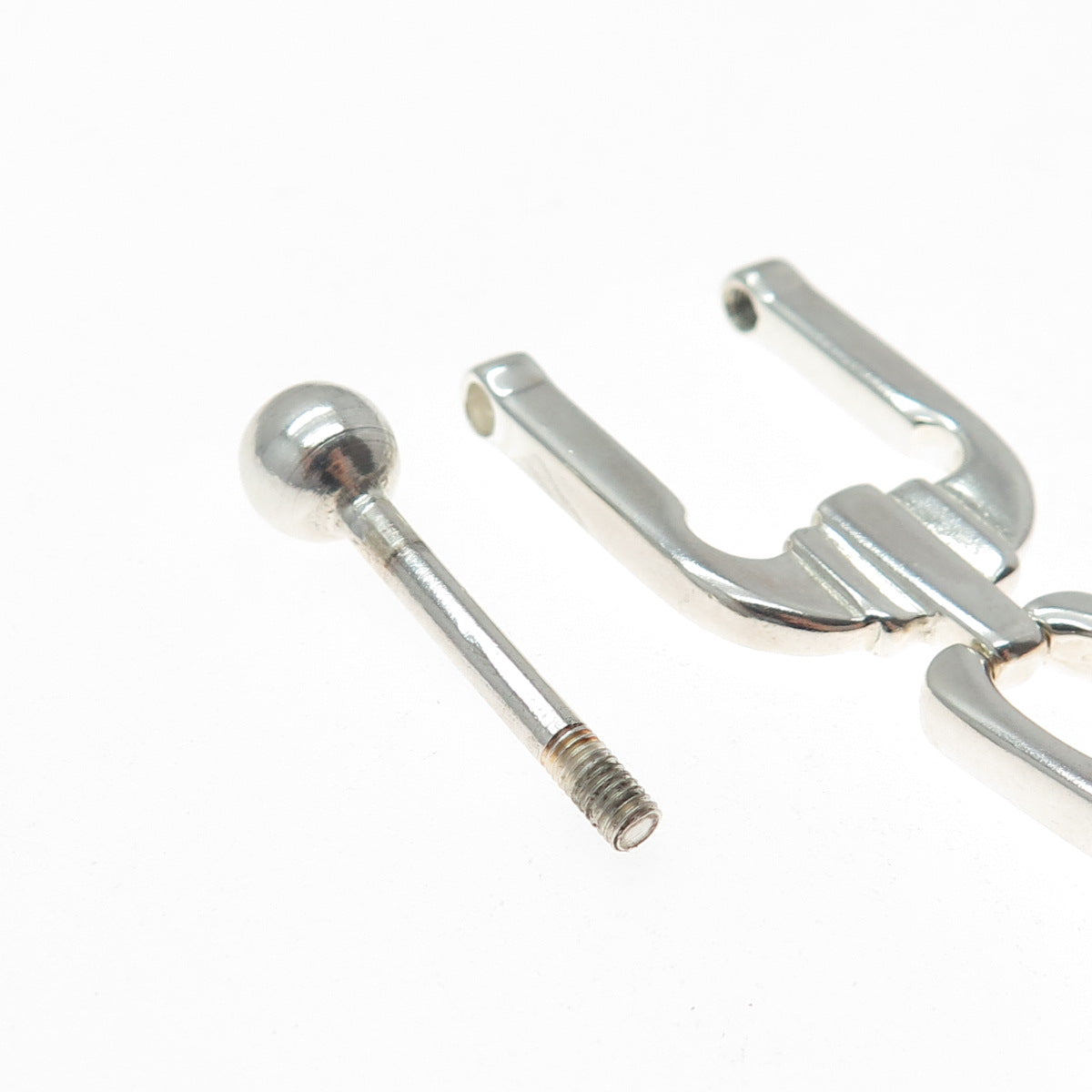 925 Sterling Silver Vintage Italy Engravable Tag Key Fob Chain Ring Holder
