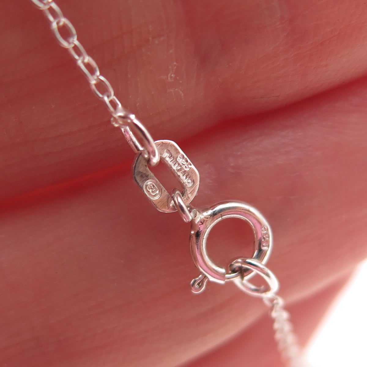 Solvar 925 Sterling Silver Real Chrome Diopside Clover Cable Chain Necklace 18"