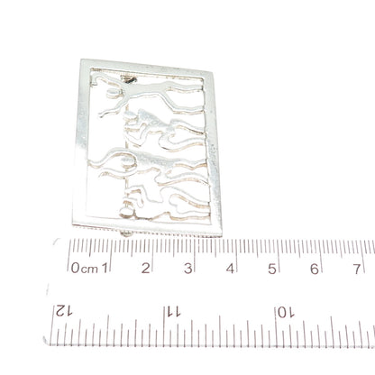 925 Sterling Silver Vintage Modernist Dancing People Pin Brooch