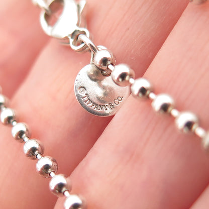 Tiffany & Co. 925 Sterling Silver Vintage Ball Beaded Chain Necklace 32"