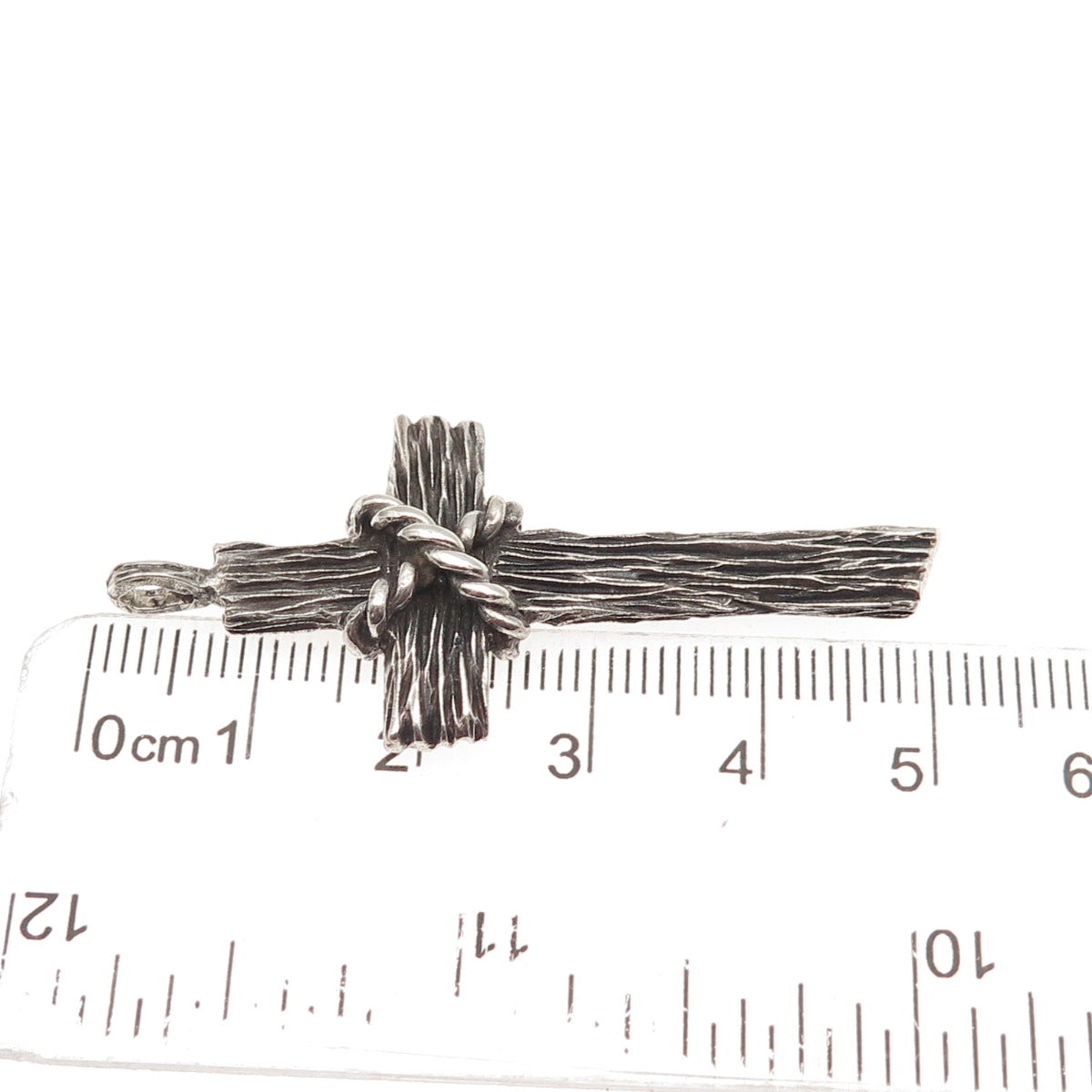 925 Sterling Silver Vintage Cross Oxidized Charm Pendant
