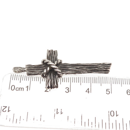 925 Sterling Silver Vintage Cross Oxidized Charm Pendant