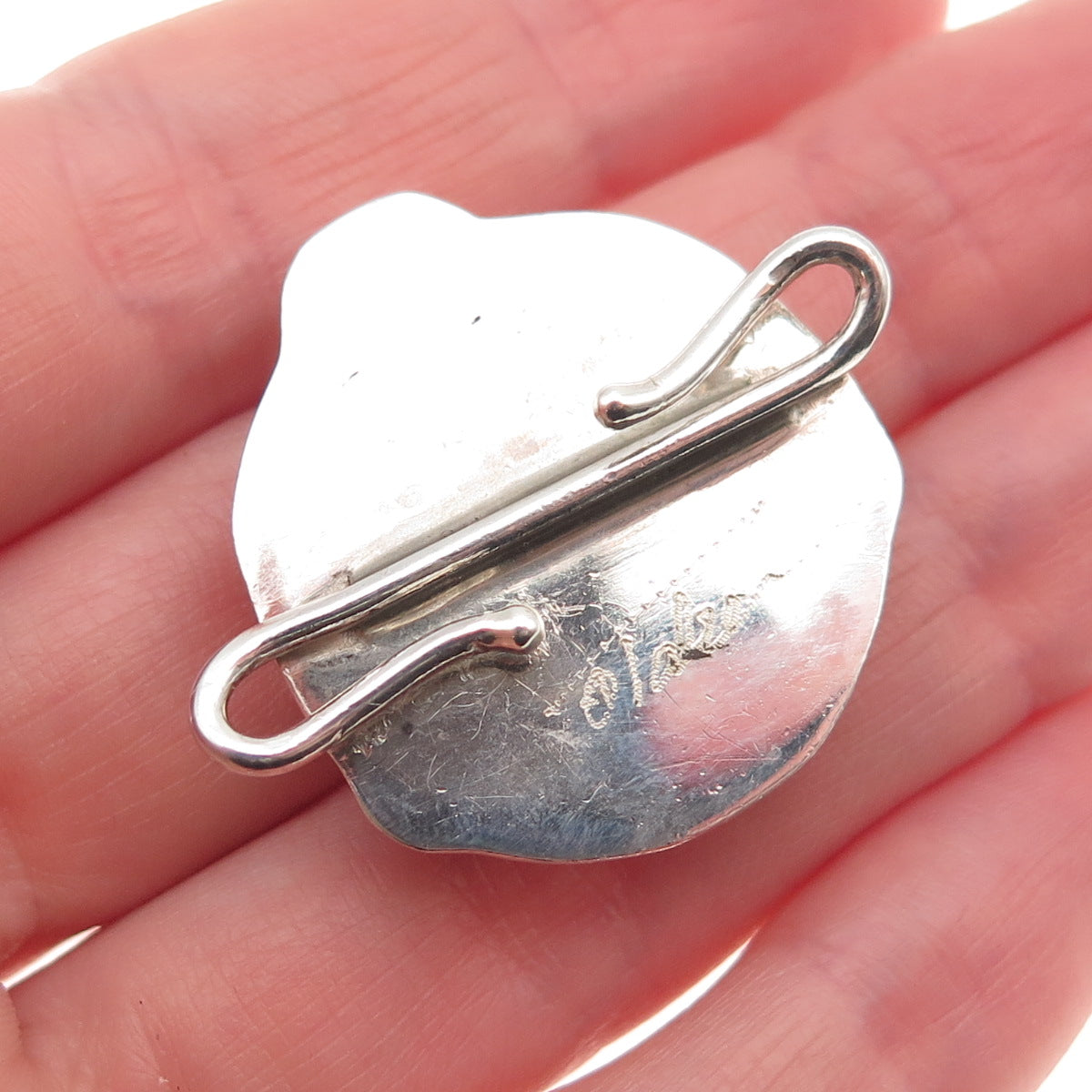 Tabra 925 Sterling Silver Vintage Modernist Centerpiece Pendant (missing stone)