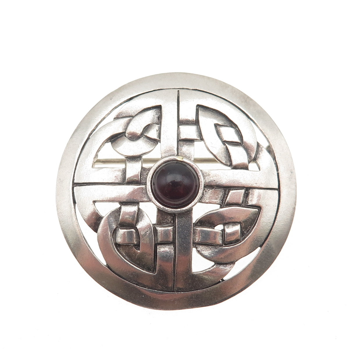 MMA Metropolitan Museum of Art Sterling Vintage Real Garnet Celtic Pin Brooch