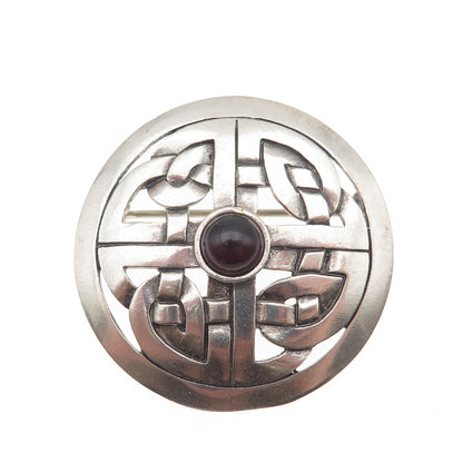 MMA Metropolitan Museum of Art Sterling Vintage Real Garnet Celtic Pin Brooch