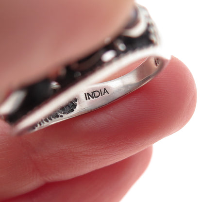Nicky Butler 925 Sterling Silver Vintage Real Moonstone Garnet Pearl Ring Size 7