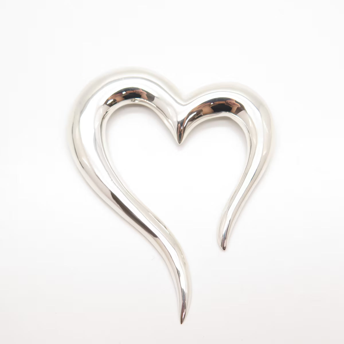 925 Sterling Silver Vintage Mexico Open Heart Pin Brooch