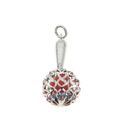 925 Sterling Silver Antique Art Deco Baby Rattle Pendant