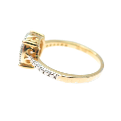 DBJ DEE BERKLE Sterling Silver Gold Plated Real Round-Cut Diamond Ring Size 6.25