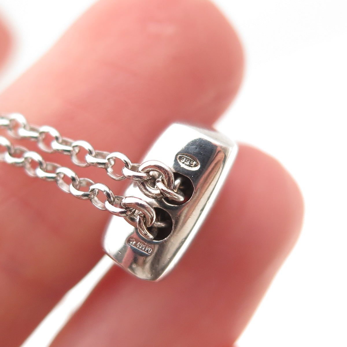 925 Sterling Silver Real Round-Cut Diamond Station 2-Row Cable Link Bracelet 7"