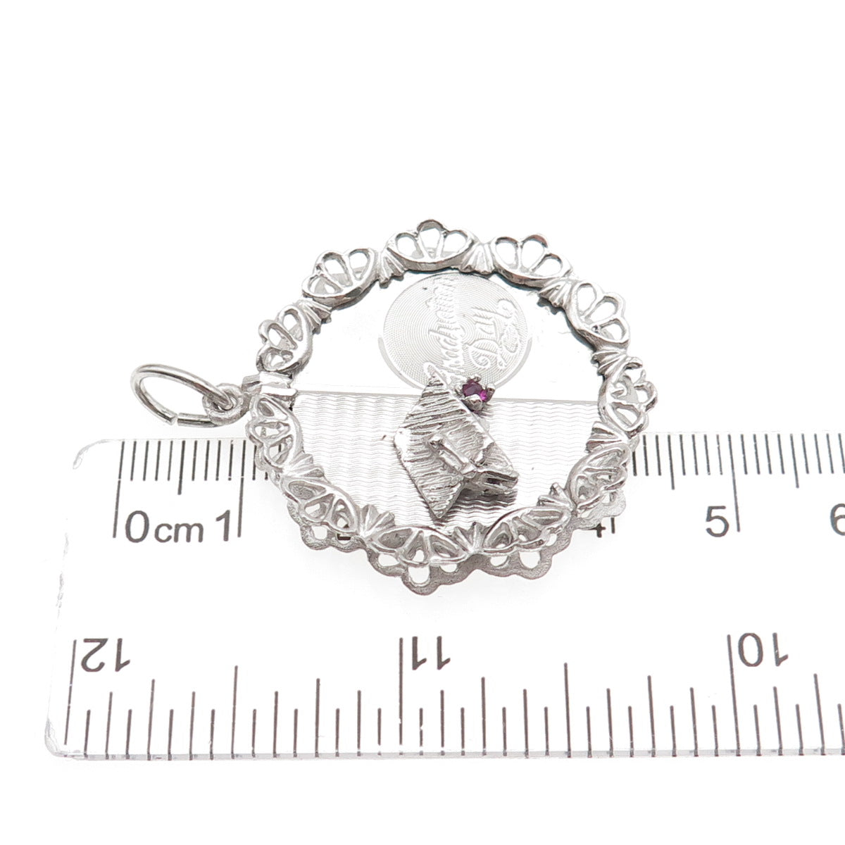 Art's Elegance 925 Sterling Silver Vintage Rhinestone Graduation Day Pendant