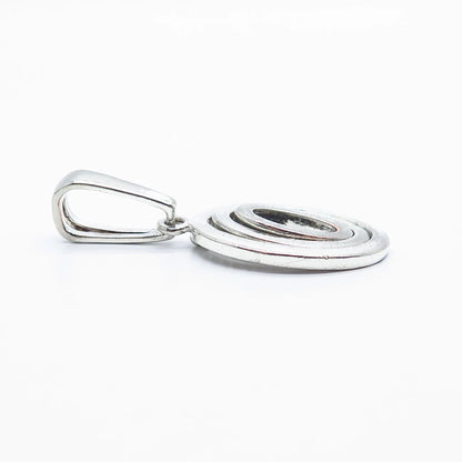925 Sterling Silver Vintage Triple Oval Pendant