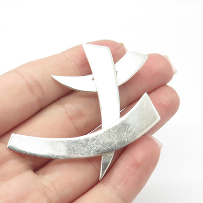 925 Sterling Silver Vintage Mexico Modernist Pin Brooch