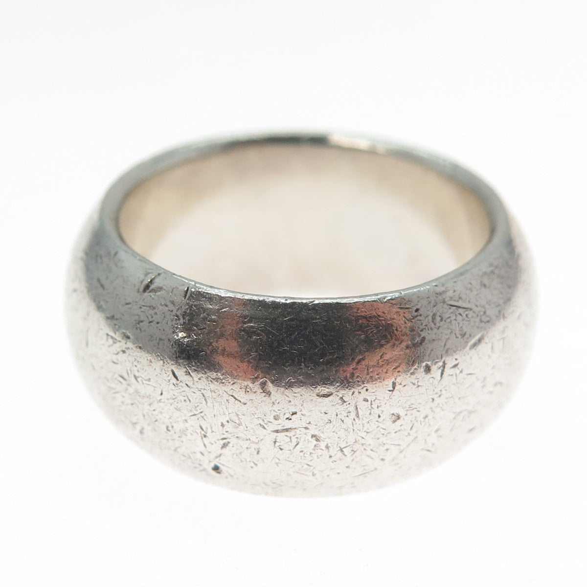 925 Sterling Silver Vintage Wide Cigar Band Ring Size 8
