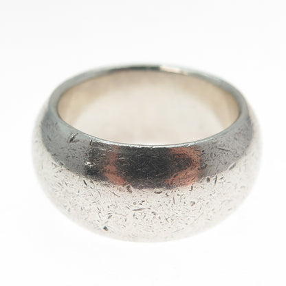 925 Sterling Silver Vintage Wide Cigar Band Ring Size 8