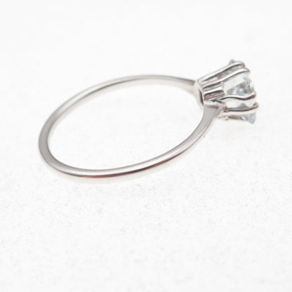 925 Sterling Silver Princess-Cut C Z Engagement Ring Size 8.25