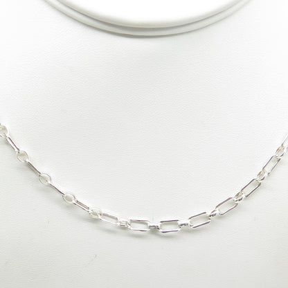 925 Sterling Silver Paperclip Chain Necklace 22"