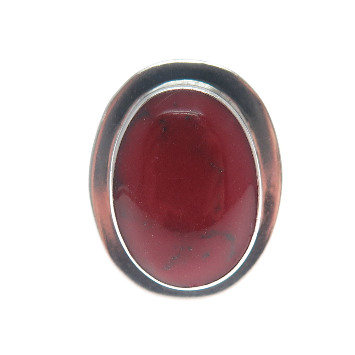 ATI ANNIKA WITT 925 Sterling Silver Vintage Mexico Real Red Jasper Ring Size 7