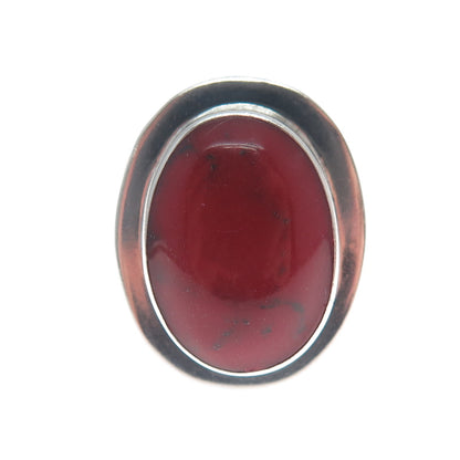 ATI ANNIKA WITT 925 Sterling Silver Vintage Mexico Real Red Jasper Ring Size 7