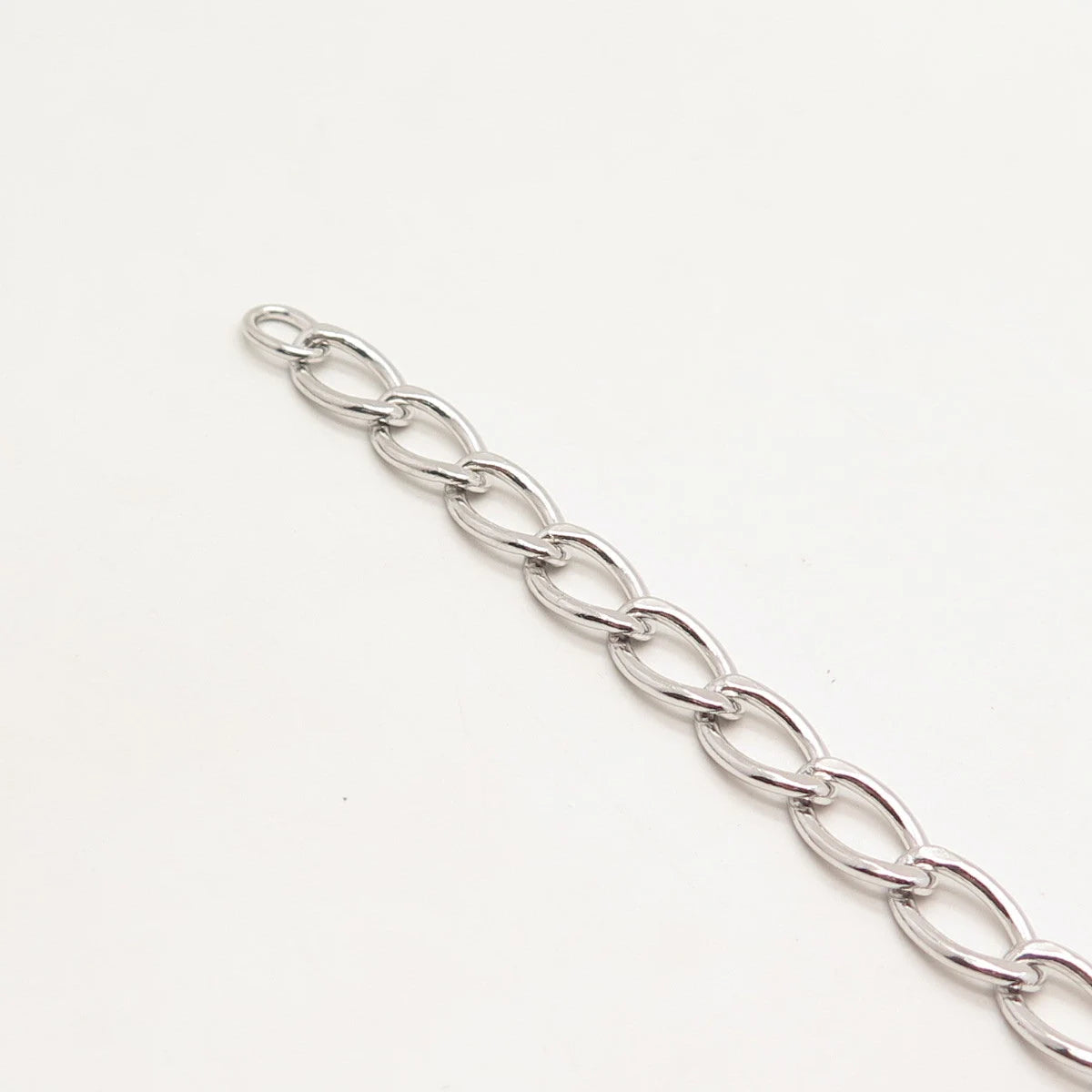 925 Sterling Silver Vintage Cable Link Bracelet 7.25"