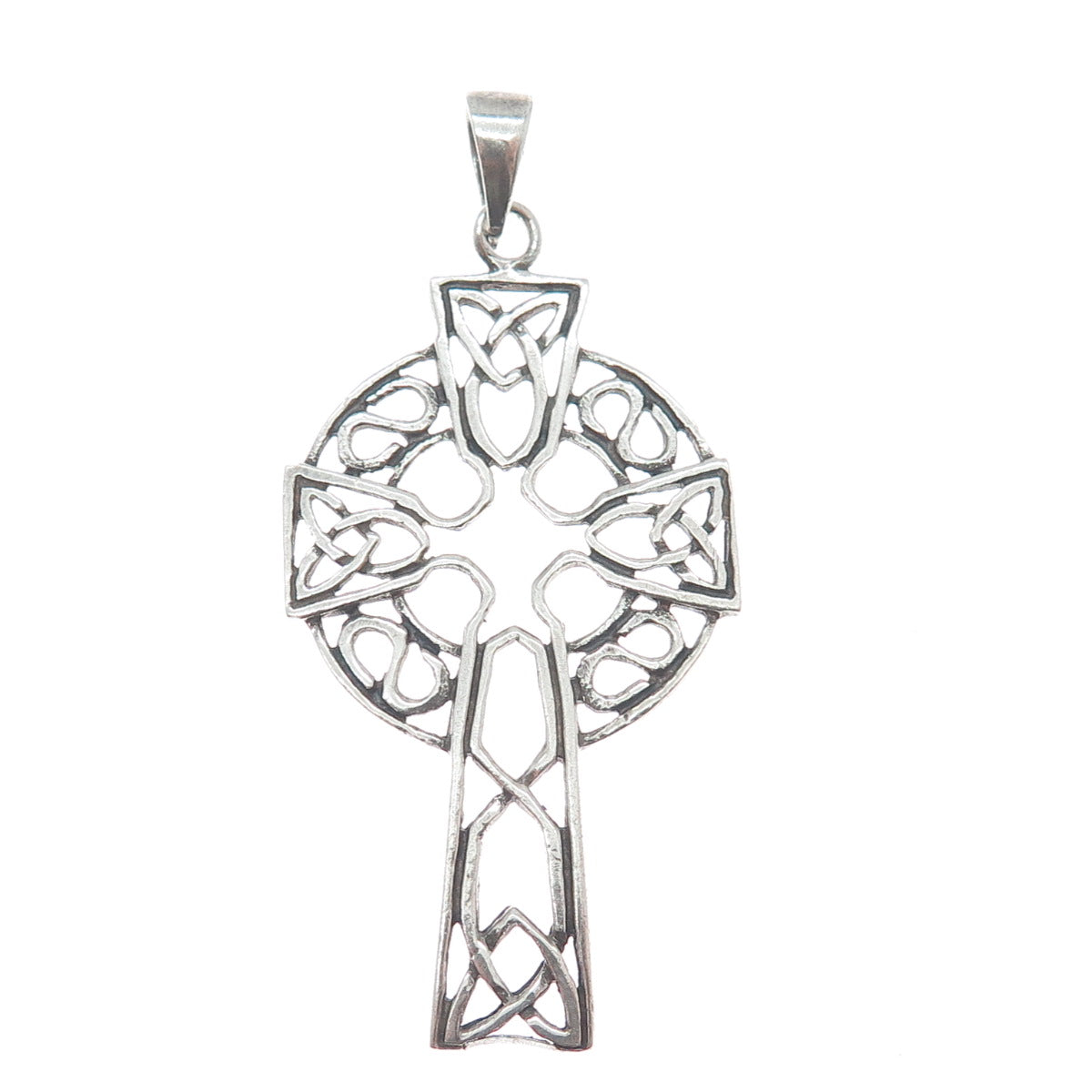925 Sterling Silver Vintage Celtic Cross Pendant