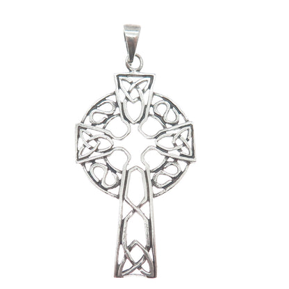 925 Sterling Silver Vintage Celtic Cross Pendant