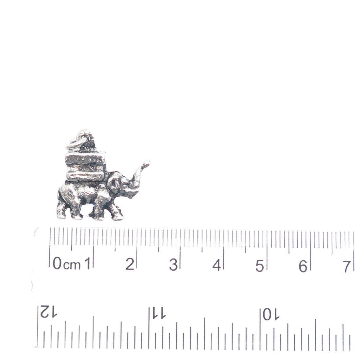 925 Sterling Silver Vintage Elephant Sedan Chair Minimalist Charm Pendant