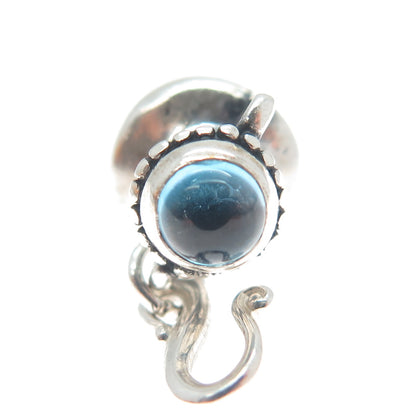 KABANA 925 Sterling Silver Vintage Real Blue Topaz Greek Maze Vase Mini Pendant