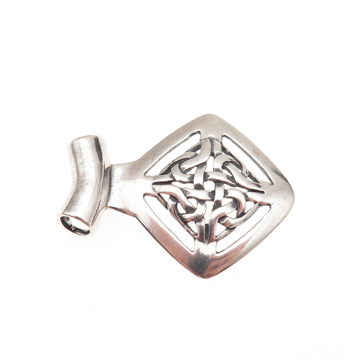 Shube 925 Sterling Silver Vintage Celtic Knot Oxidized Slide Charm Pendant