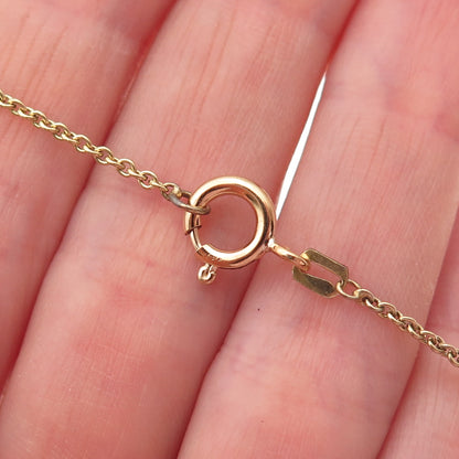 1/20 14K Gold Filled Vintage Germany Real Bohemian Garnet Chain Necklace 16"