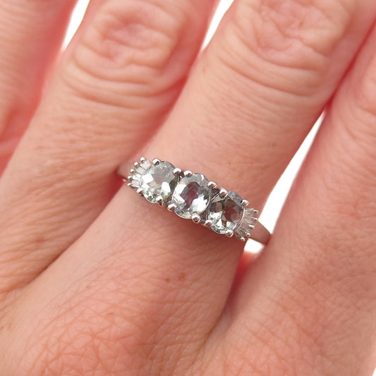 Chuck Clemency 925 Sterling Silver Real Diamond & Iolite Ring Size 8