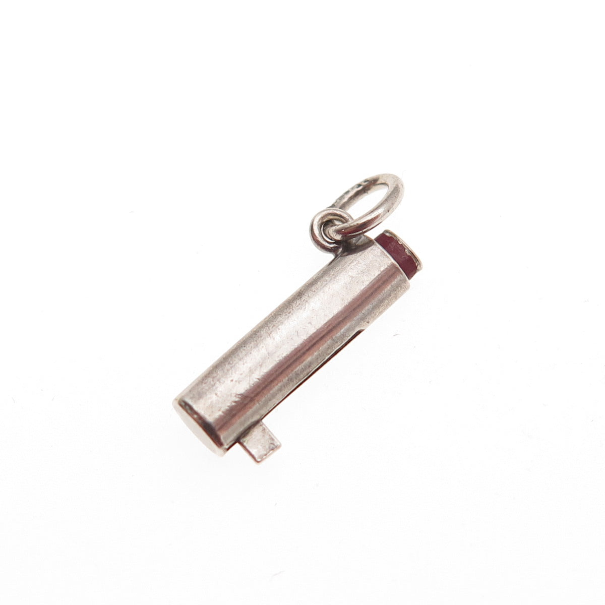 925 Sterling Silver Antique Art Deco Enamel Lipstick Movable Mini Charm Pendant