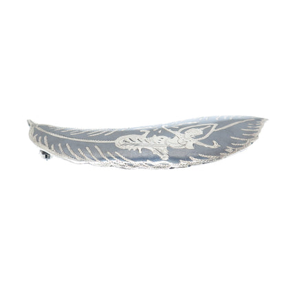 925 Sterling Silver Antique Siam Niello Hindu Goddess Feather Pin Brooch