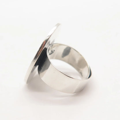 925 Sterling Silver Vintage Mexico Coptic Cross Adjustable Ring Size 5.5
