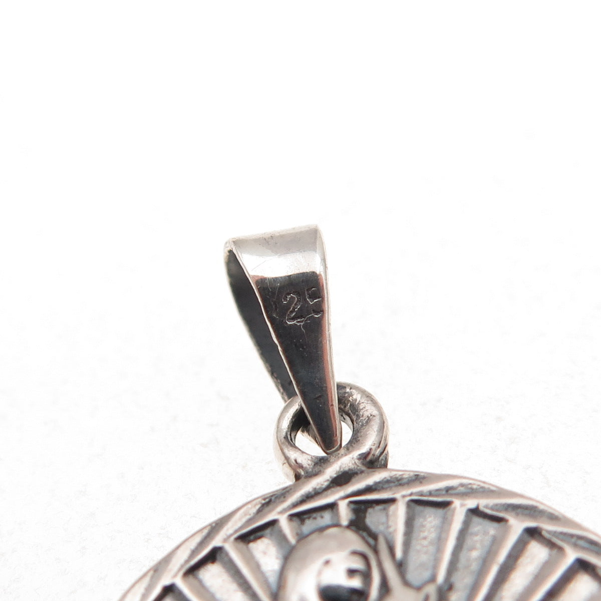 925 Sterling Silver Vintage Virgo Zodiac Sign Oxidized Charm Pendant
