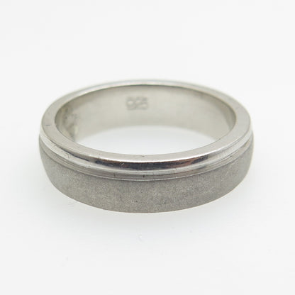 925 Sterling Silver Modernist Band Ring Size 8