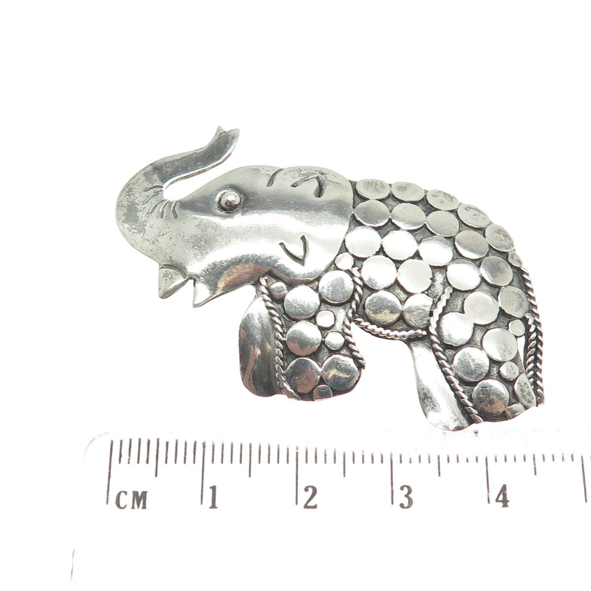 925 Sterling Silver Vintage Modernist Elephant Pin Brooch