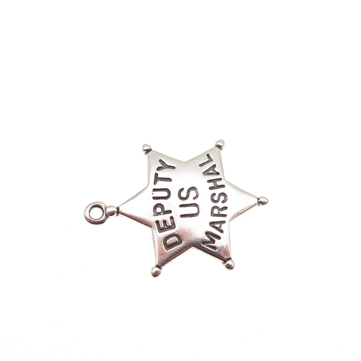 925 Sterling Silver Vintage 1980 Deputy US Marshal Star Mini Charm Pendant