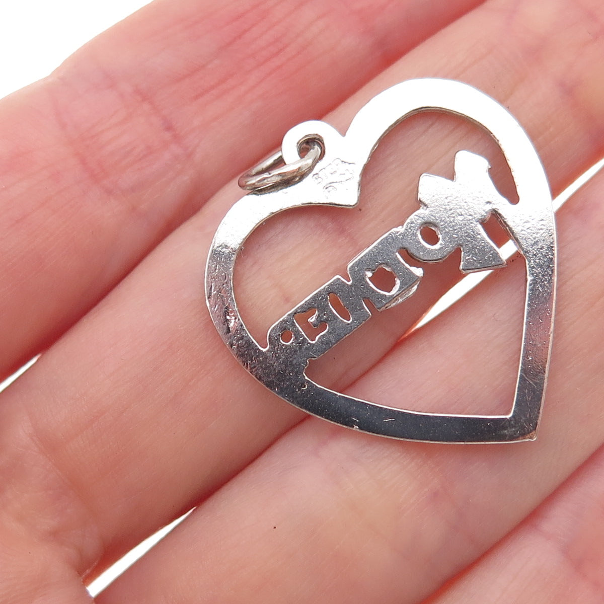 925 Sterling Silver Vintage Mother Heart Charm Pendant