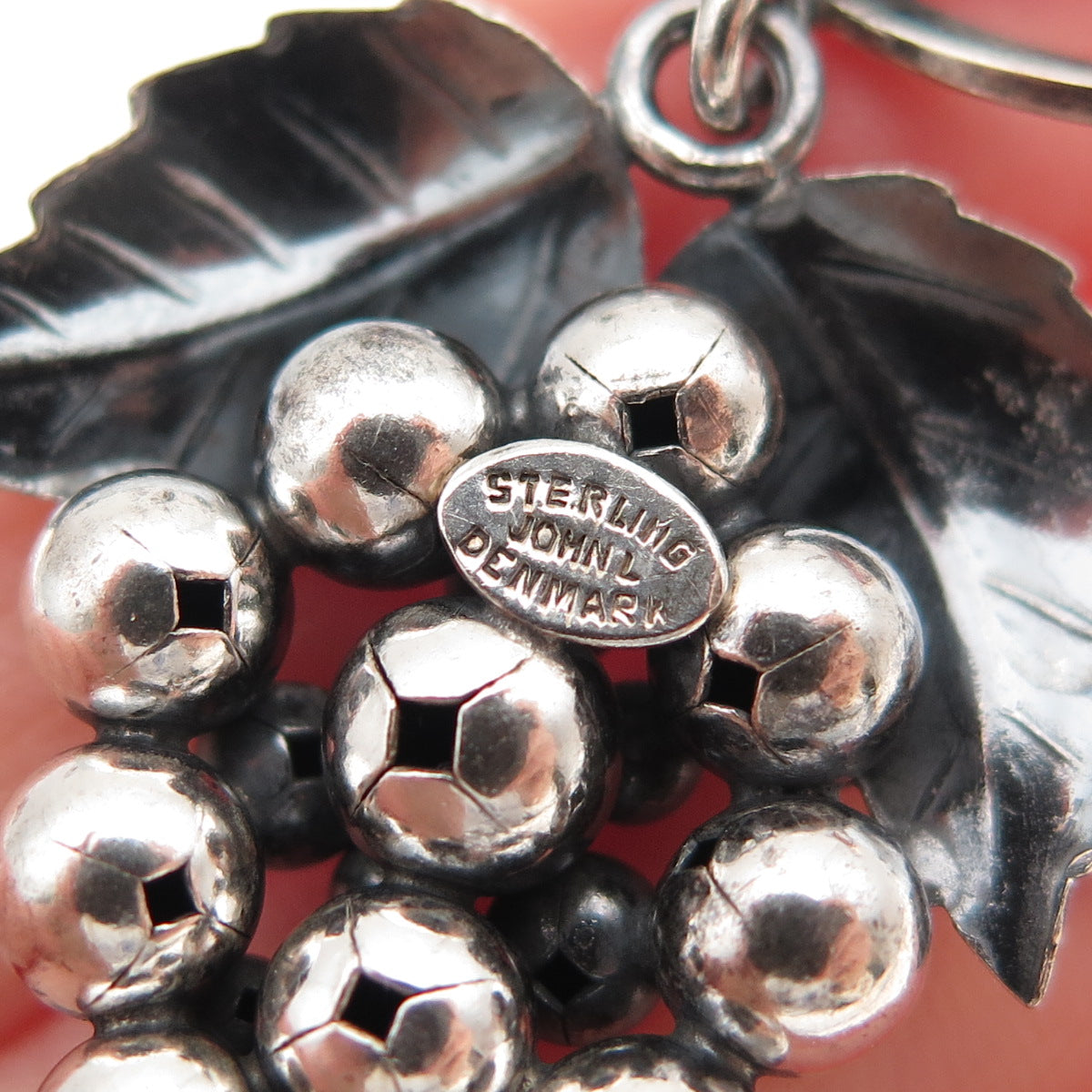 John Lauritzen 925 Sterling Silver Antique Art Deco Denmark Grape Pin Brooch